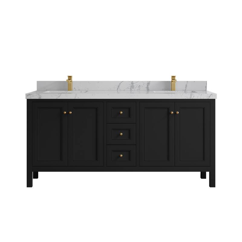 Willow Collections 72 in. W x 22 in. D Nashville Double Bowl Sink Bathroom Vanity with Countertop