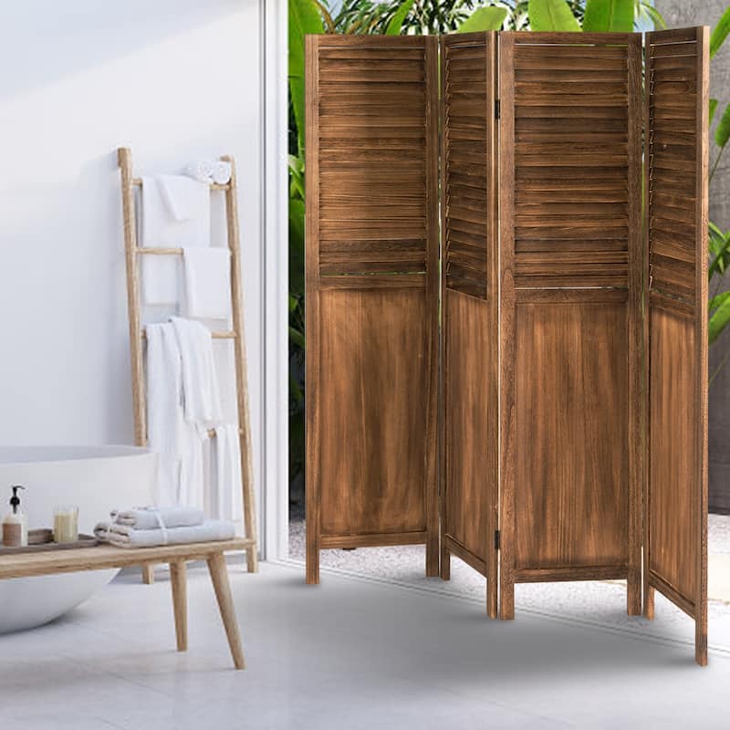 Costway 4 Panel Folding Privacy Room Divider Screen Home Furniture 5.6