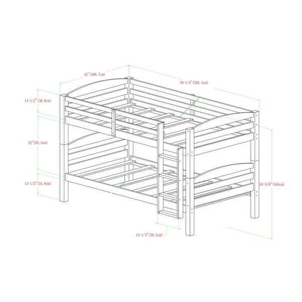 Taylor & Olive Christian Off-white Wood Twin Over Twin Bunk Bed