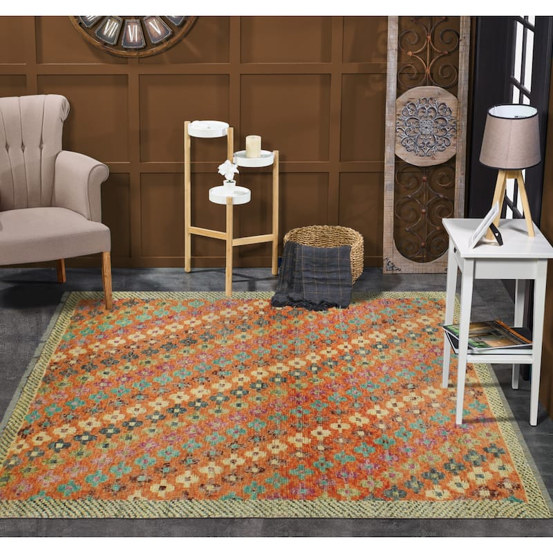 Balochi Aiman Rust/Grey Rug - 3'5" x 5'1"