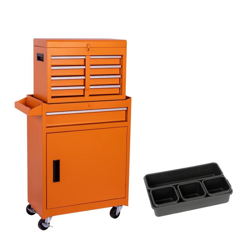 5-Drawer Rolling Tool Storage Cabinet with Detachable Top Tool Box