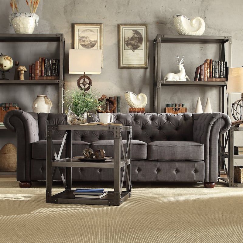 Gdansk Tufted Scroll Arm Chesterfield Sofa