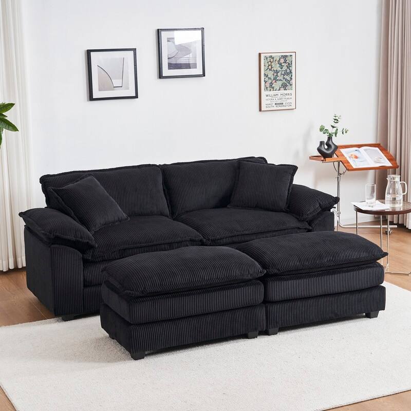 84.60" Corduroy 2 Seater Sofa