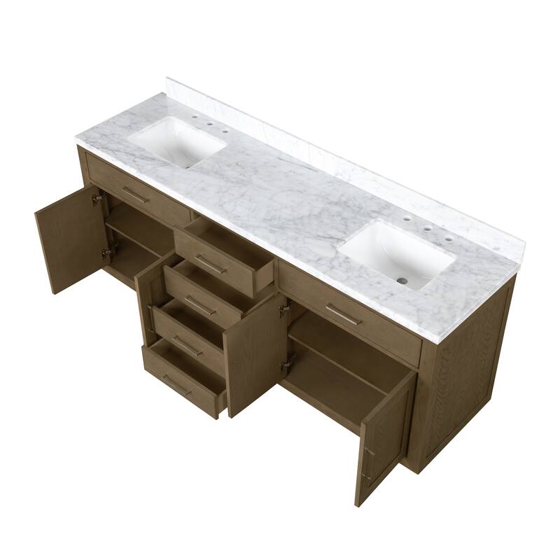 Lexora Abbey Bath Vanity and Carrara Marble Top