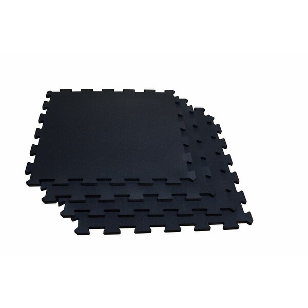 Cap Barbell 6 Piece Puzzle Exercise Mat 1 2 Thick Black Sports