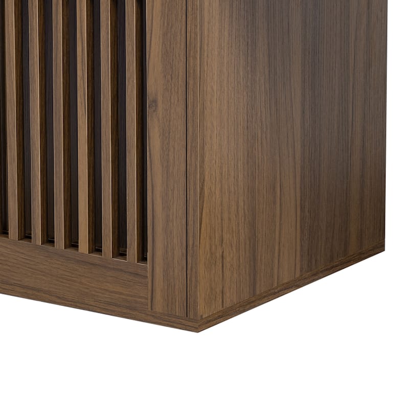 Anmytek Pet Friendly TV Stand Cat Modern Media Console Wood Storage Living Room Organizer