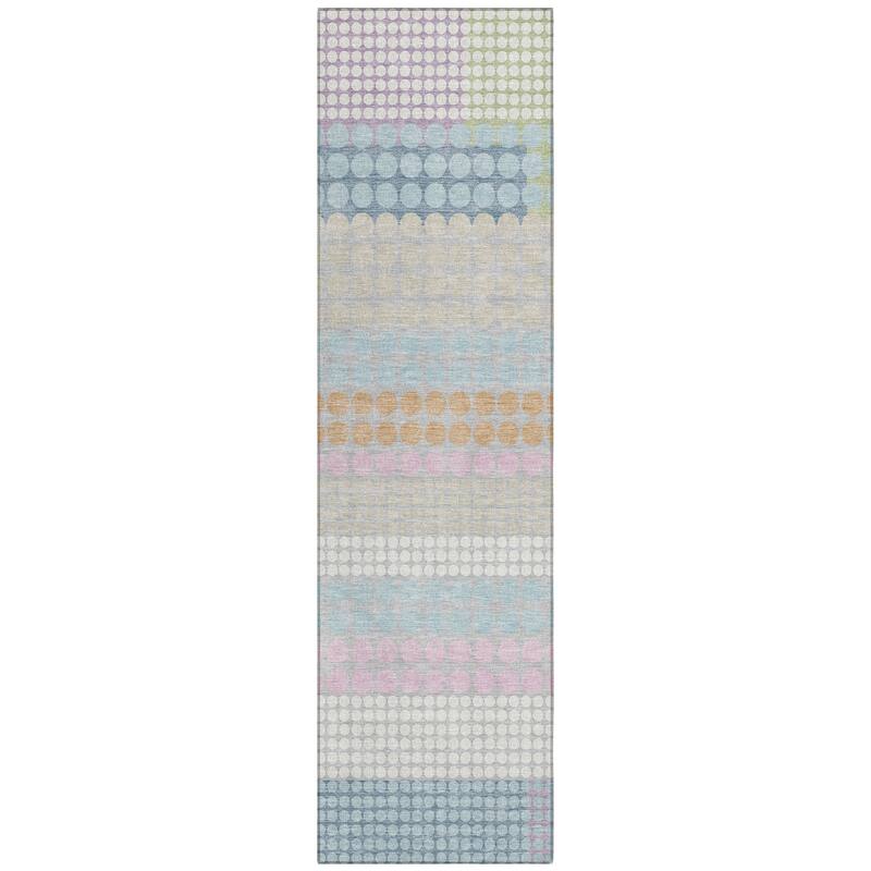 Machine Washable Indoor/ Outdoor Casual Dotty Chantille Rug