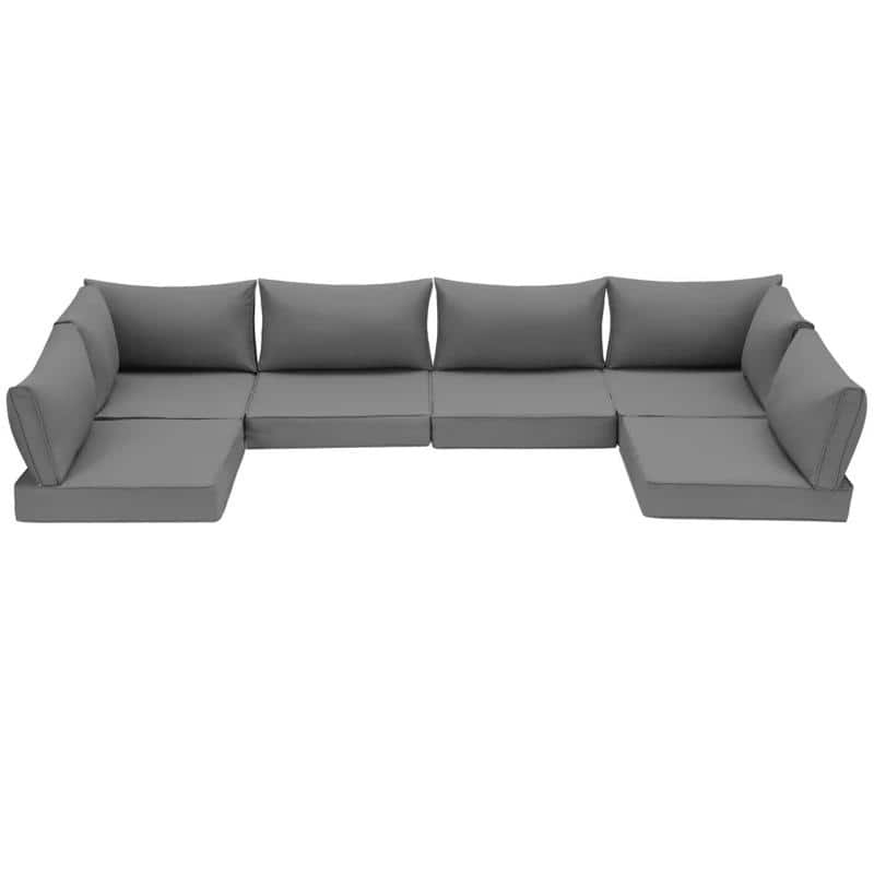 Outdoor Replacement Cushions for Patio Furniture, Waterproof & Non-Slip 4" Sofa Cushions, 6-Seat Conversation Sets, UV-Resistant