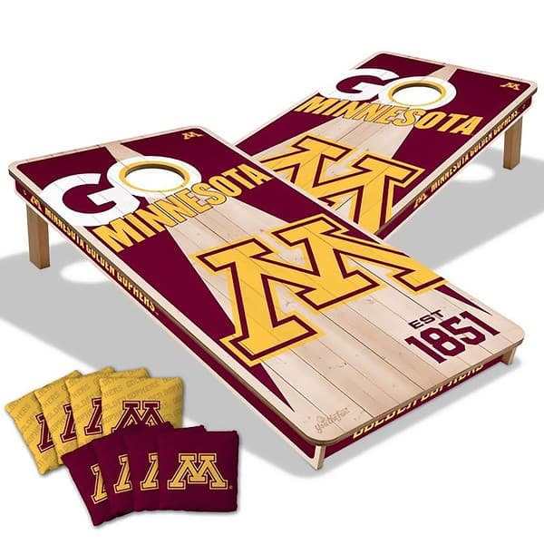 slide 2 of 5, Minnesota Golden Gophers NCAA 2x4 Cornhole Board Set Include Carrying Case