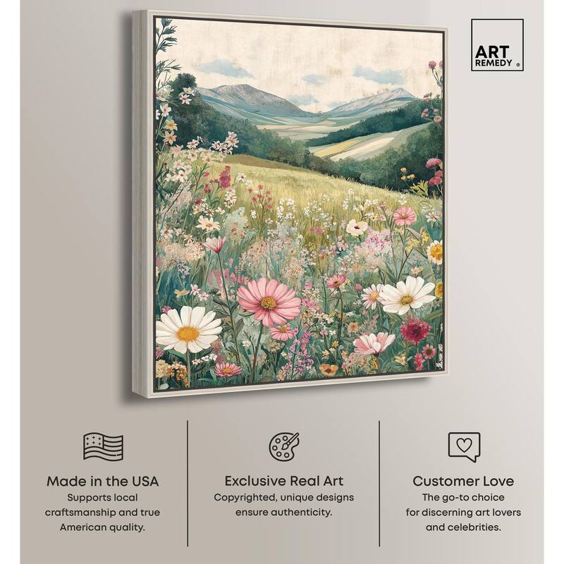 Floral Valley Vista Canvas by Art Remedy
