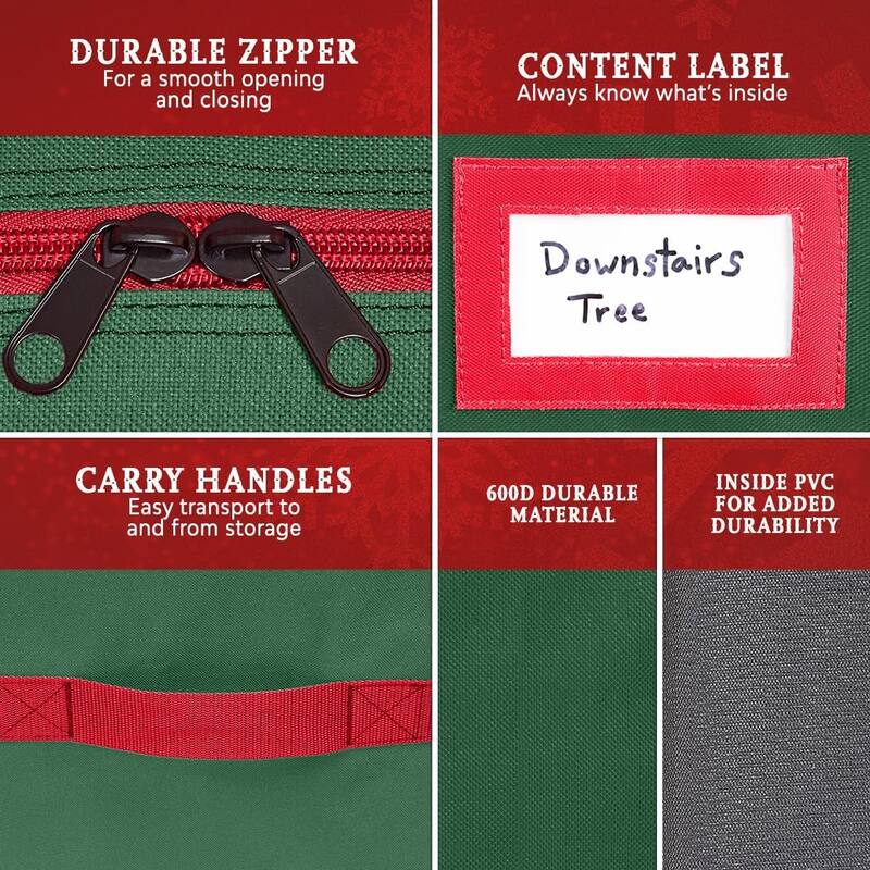 Christmas Tree Bag Heavy Duty 600D Oxford - Christmas Tree Bags Storage Fits Up To 9Ft trees