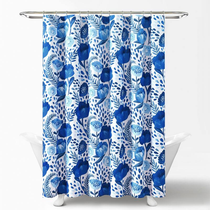 Porch & Den Egger Poppy Pattern Shower Curtain