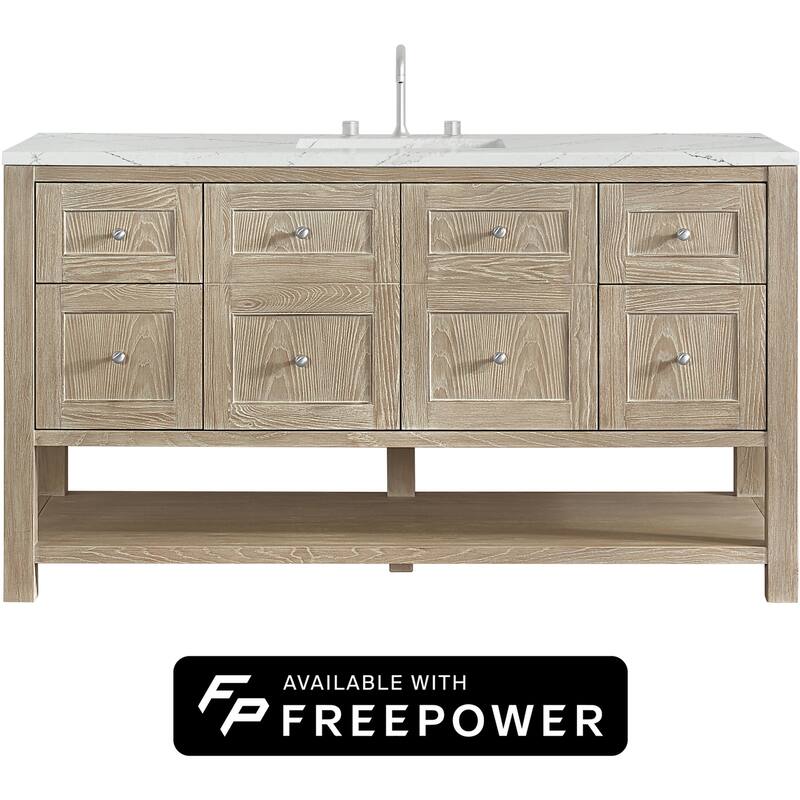 James Martin Vanities 330-V60S-FENC Breckenridge 60" Free Standing - Whitewashed Oak