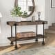 preview thumbnail 1 of 25, Hyssop Farmhouse 47-inch Metal 1-Shelf Console Table by Furniture of America Dark Walnut