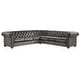 preview thumbnail 23 of 38, Knightsbridge Chesterfield L-shaped Sectional by iNSPIRE Q Artisan Dark Grey Velvet