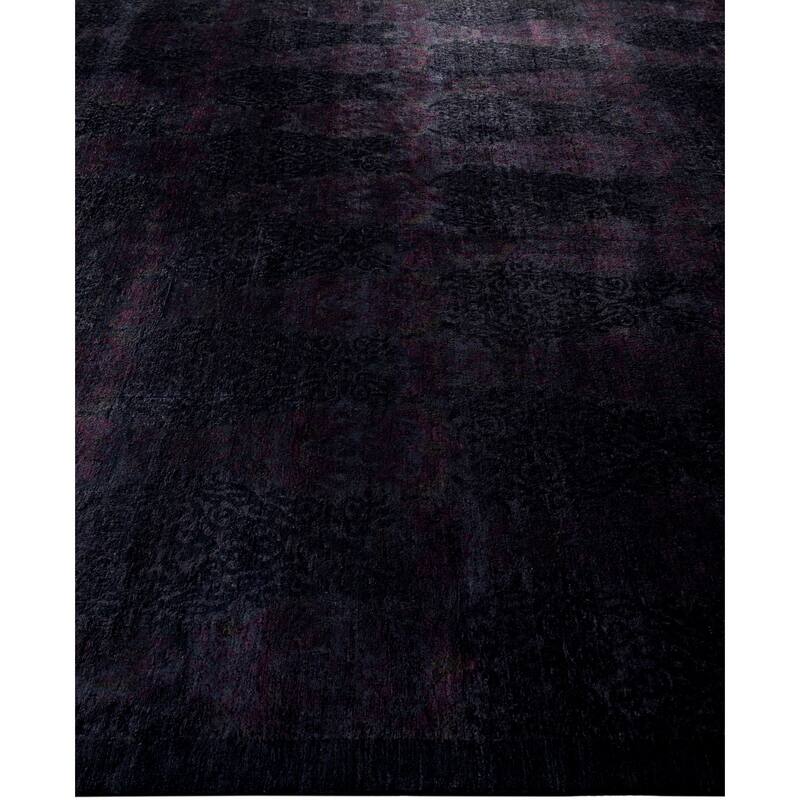 Overdyed One-of-a-Kind Hand-Knotted Area Rug - Black - 9' 10" x 13' 10"