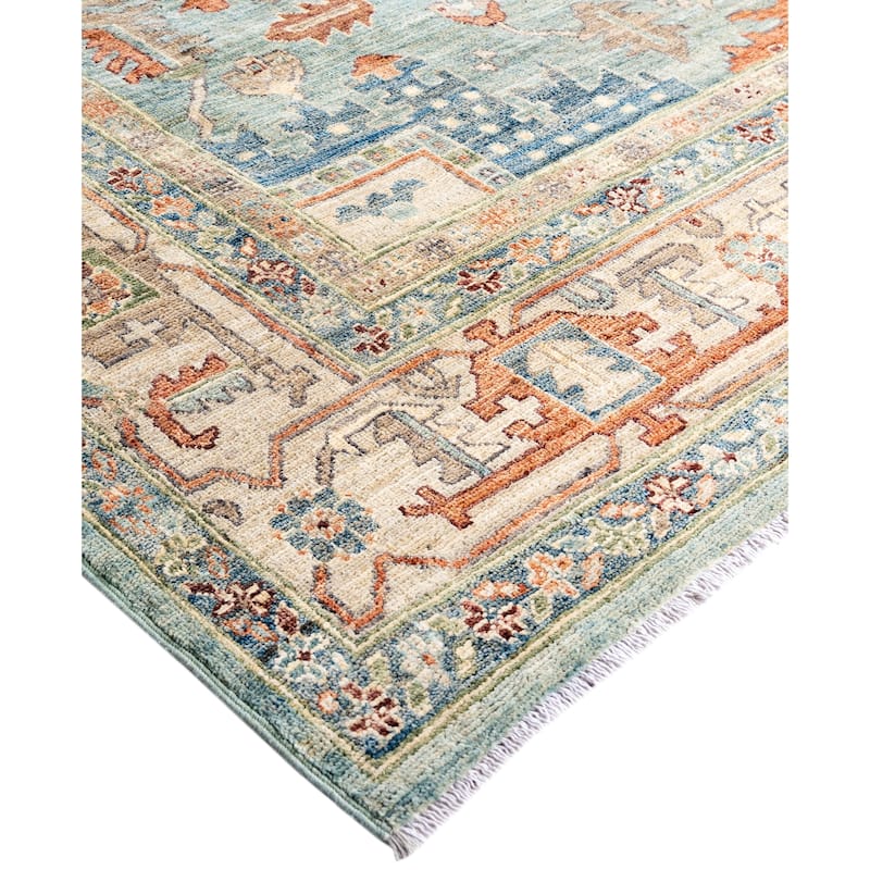 Serapi One-of-a-Kind Hand-Knotted Area Rug - Green - 9' 3" x 11' 10"