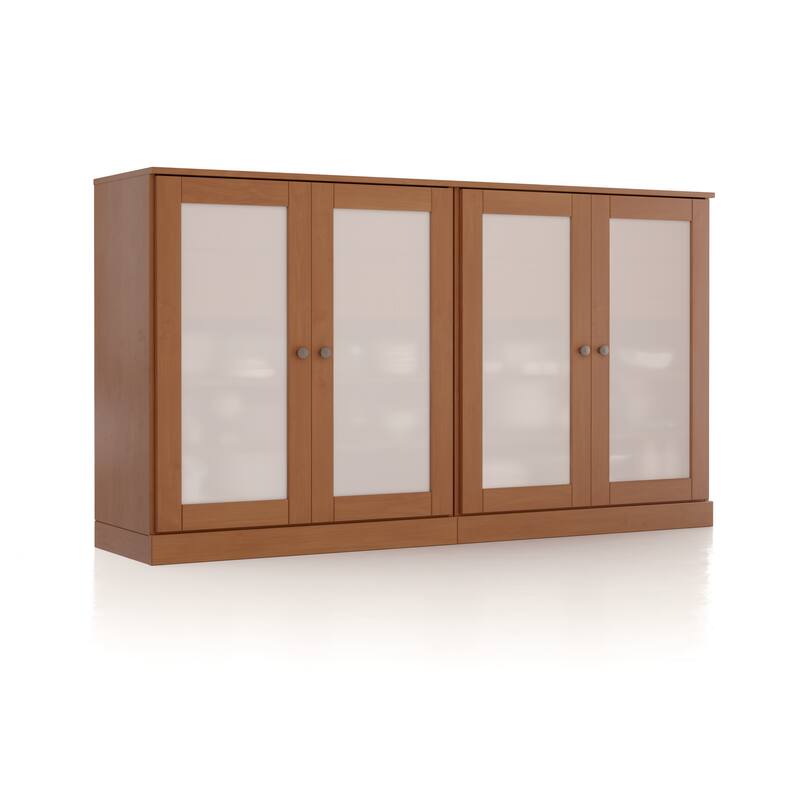 Palace Imports 100% Solid Wood 64" Sideboard with Frosted Glass Doors, 4-Drawers and Adjustable Shelves