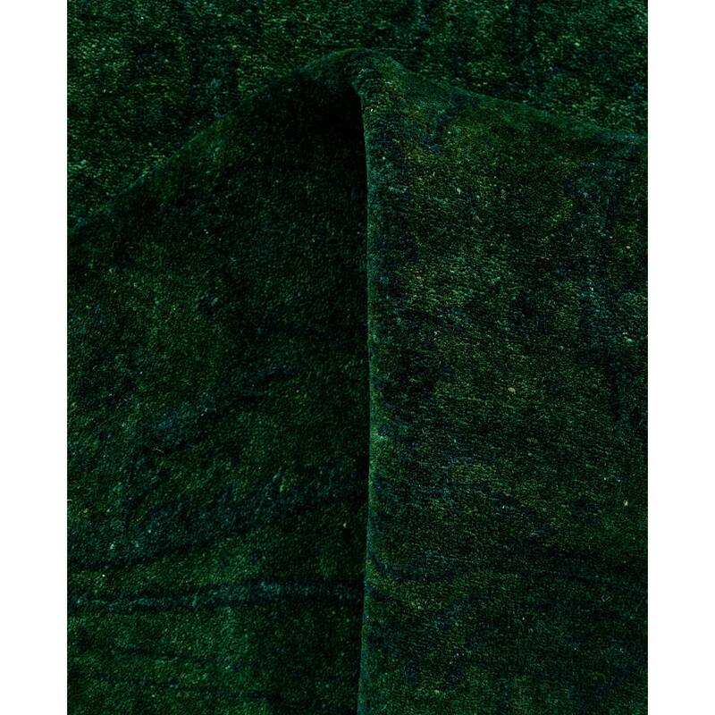 Overdyed One-of-a-Kind Hand-Knotted Runner Rug - Green - 2' 7" x 9' 0"