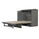 Gray Full Size Modern Murphy Bed with Storage Drawers and USB