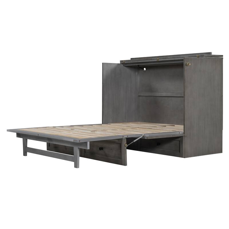 Modern Murphy Bed with Storage Drawers and USB