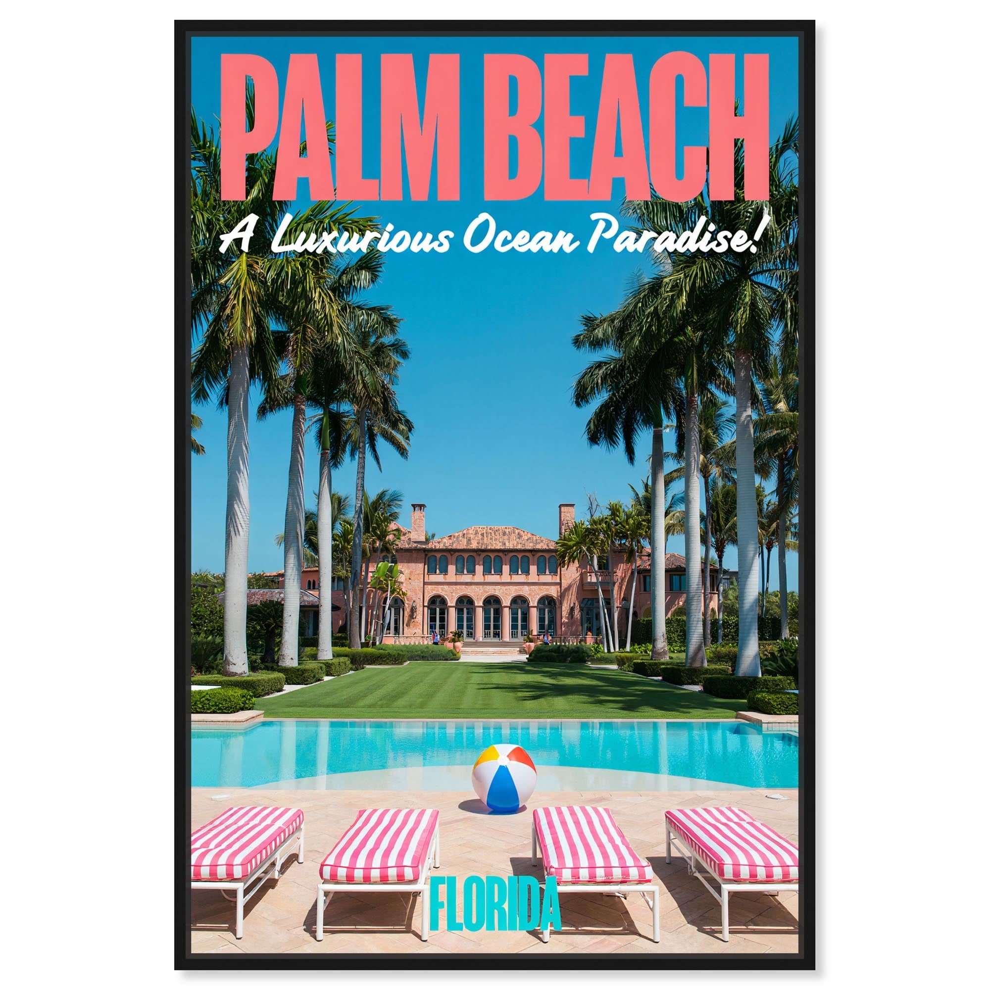 Beach Paradise Coastal Photography Framed Canvas Print by Art Remedy