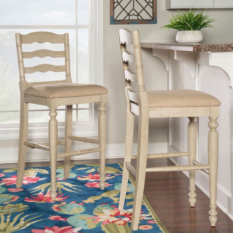 Katy White-Washed 30-inch Bar Stool
