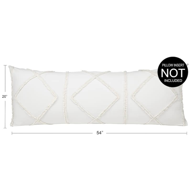 Sweet Jojo Designs Ivory Boho Chic Body Pillow Case (Pillow Not Included) Bohemian Farmhouse Rustic Southwest Shabby Minimalist