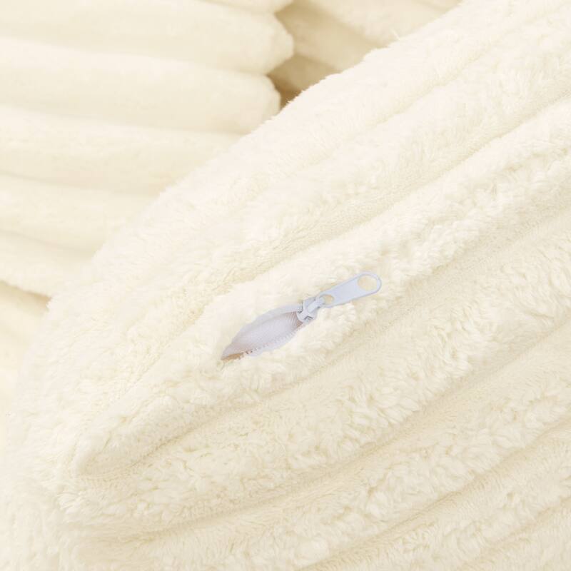 Roomfitters Living Room Compressed Chaise Lounge Foam Sofa Bed, Fluffy Corduroy Upholstered Cloud Couch with Deep Seat