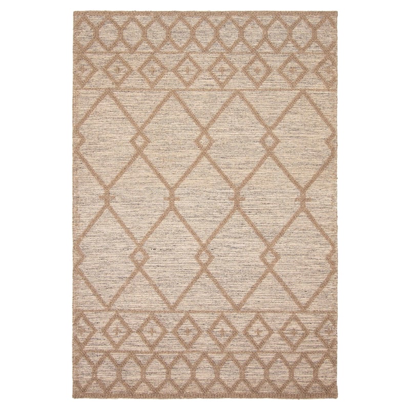 ECARPETGALLERY Braid weave Sienna Light Brown Wool Rug - 5'2 x 7'6 - Brown - 5'2 x 7'6