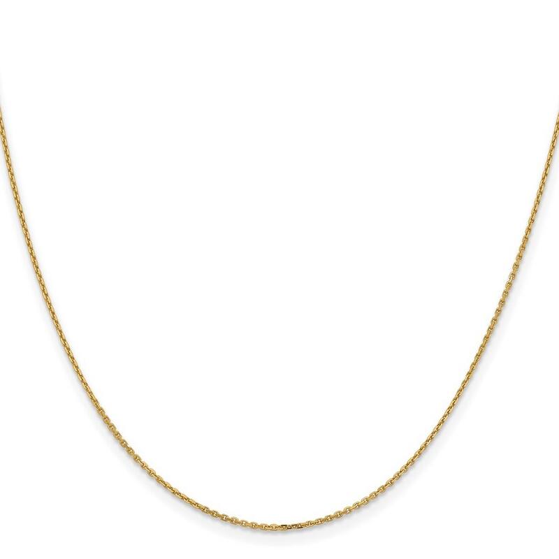 Curata Italian 14k Yellow Gold 1.05mm Diamond-cut Cable Chain Necklace (Lobster) Options: 16 18 20