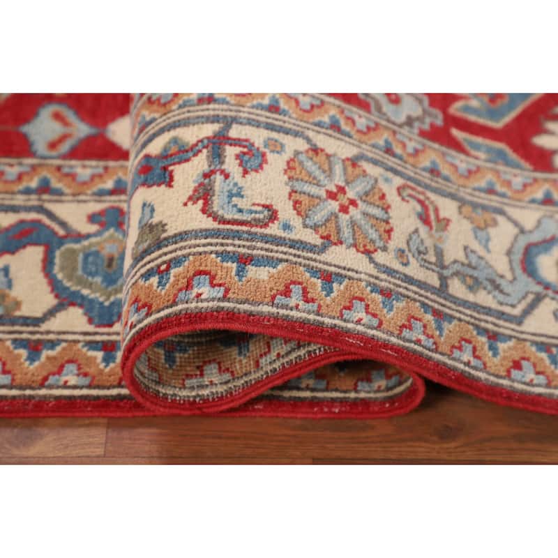 Red Kazak Area Rug Hand-Knotted Bedroom Wool Carpet - 5'1" x 6'7"