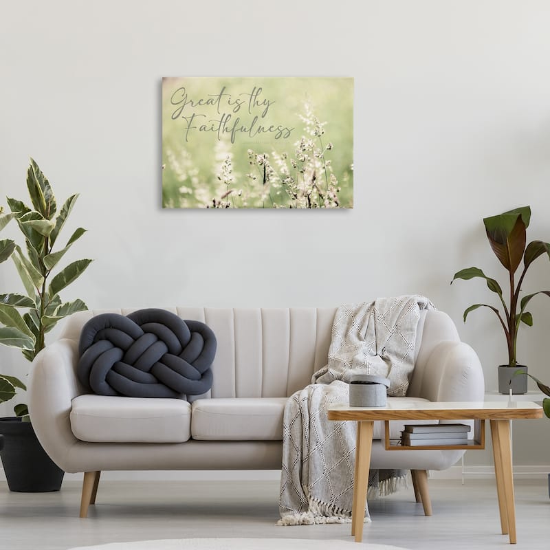 Stupell Spiritual Faithfulness with Florals Canvas Wall Art Design By Erin Marie
