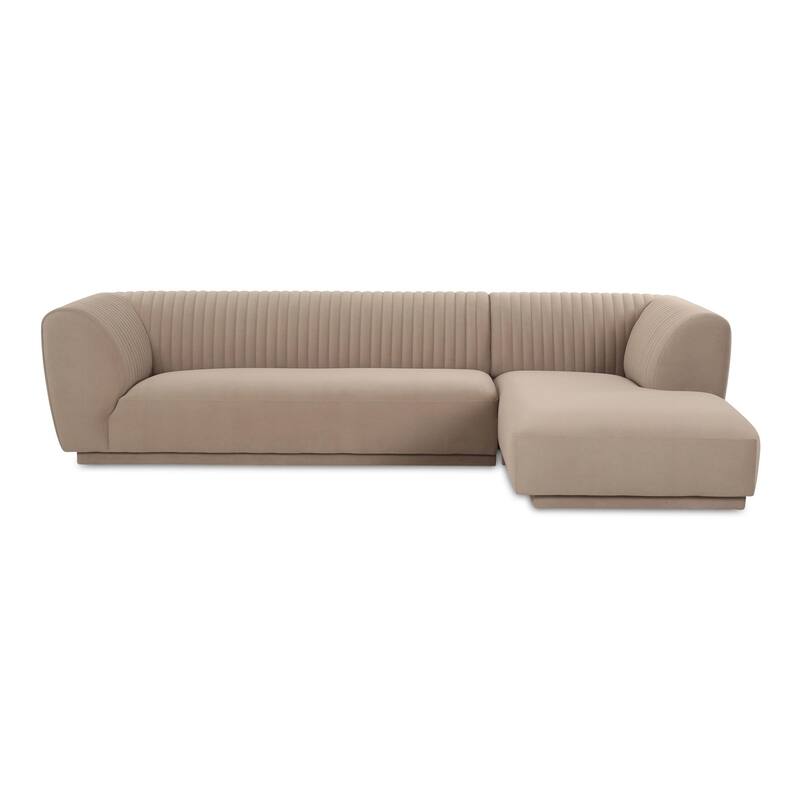 NADAAL STUDIOS Iona, Left Hand Facing Upholstered Sectional, Brown - 116.75 X 71 X 27.5 - Beige - Reversible