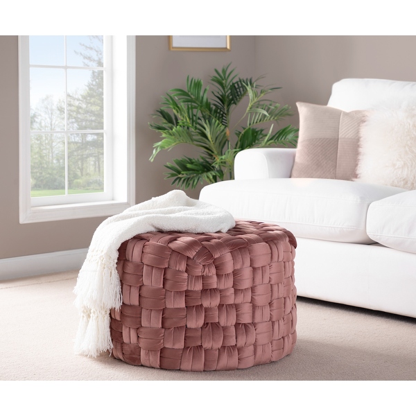 Blush velvet ottoman discount