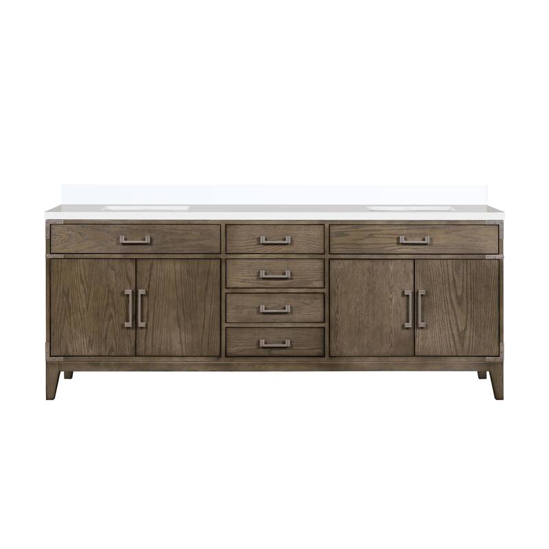 Laurel 60 in W x 22 in D Black Oak Double Bath Vanity and Cultured Marble Top