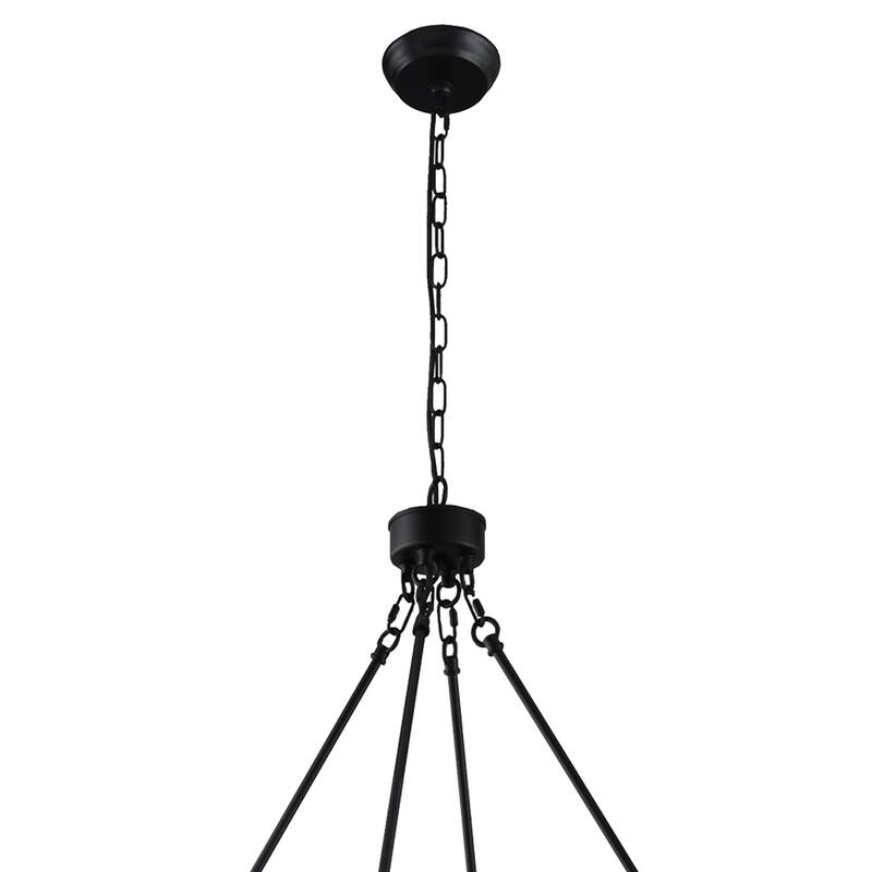 12 Light Candle Style Chandelier in Matte Black Finish - 36"H x 39.5"W x 39.5"D