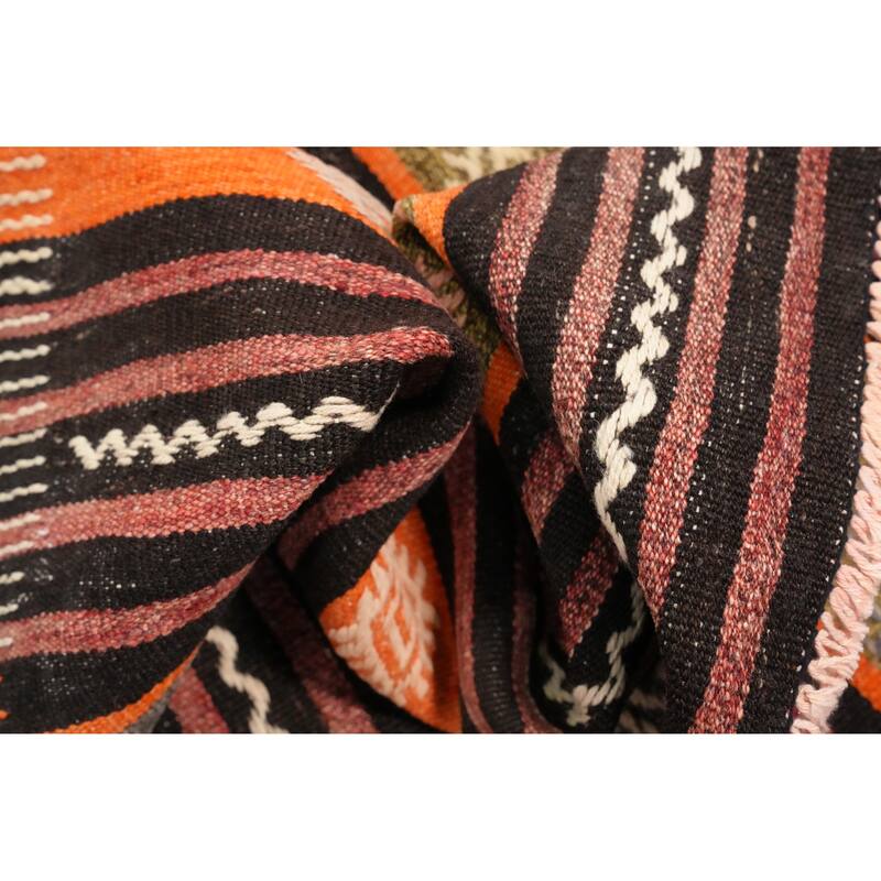 Hand Woven Oriental 100% Wool Carpet Southwestern Tribal Multi-Colored Kilim Area Rug - 9' 2'' X 6' 5''