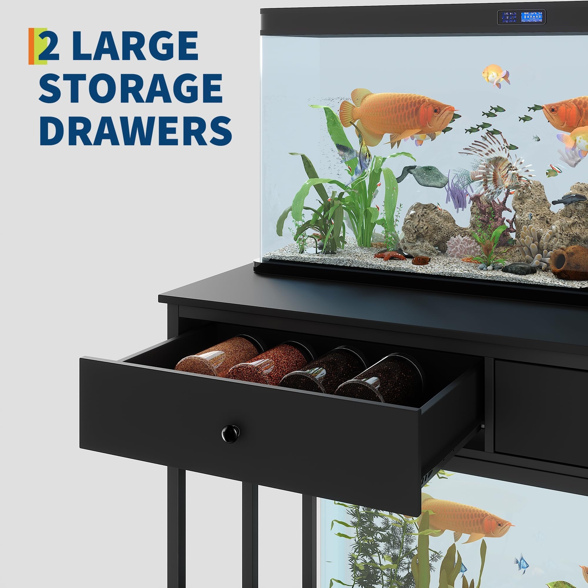 40-50 Gallon Aquarium Stand with Power Outlet 39.4'' x19'' Metal
