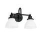 preview thumbnail 2 of 4, Baxter 2-light Bath/Vanity Light w/ Milk Glass Matte Black