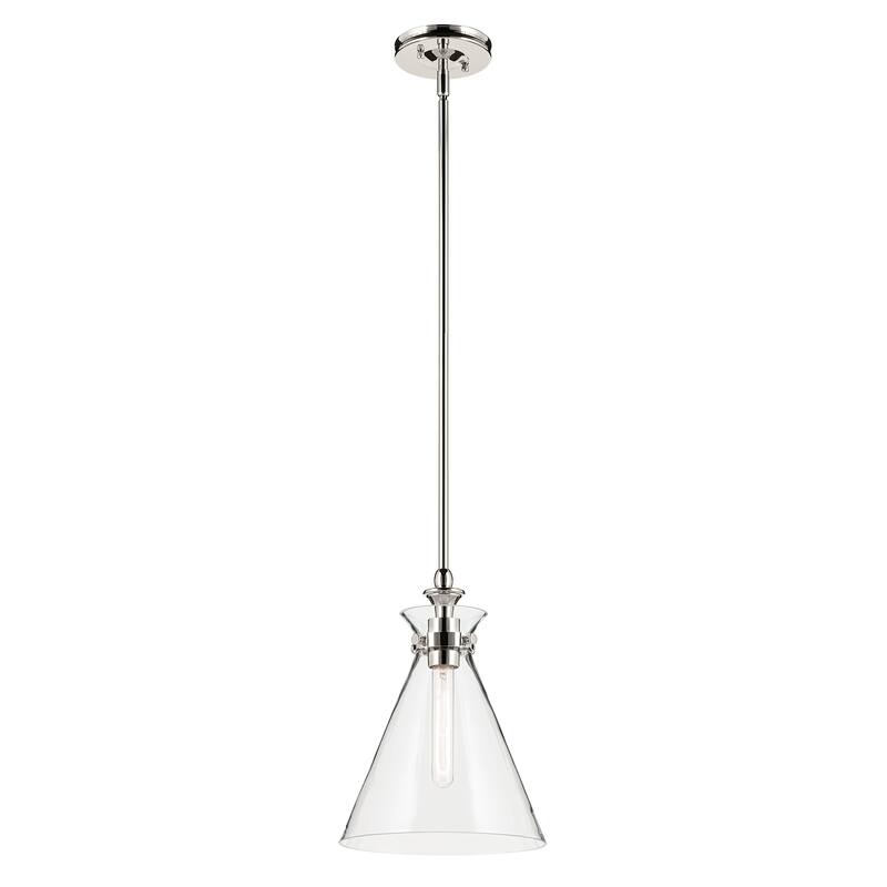 Kichler Lighting Laria 10.5 Inch 1 Light Pendant with Clear Glass in Polished Nickel