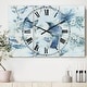 preview thumbnail 1 of 4, Designart 'Indigold Watercolor Flower III' Cottage 3 Panels Oversized Wall CLock - 36 in. wide x 28 in. high - 3 panels