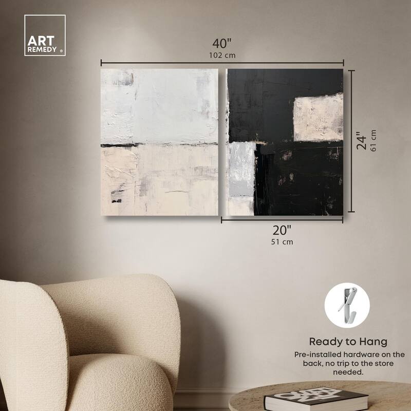 Shattered Symmetry I Canvas Set of 2 by Art Remedy, Gallery Wrapped