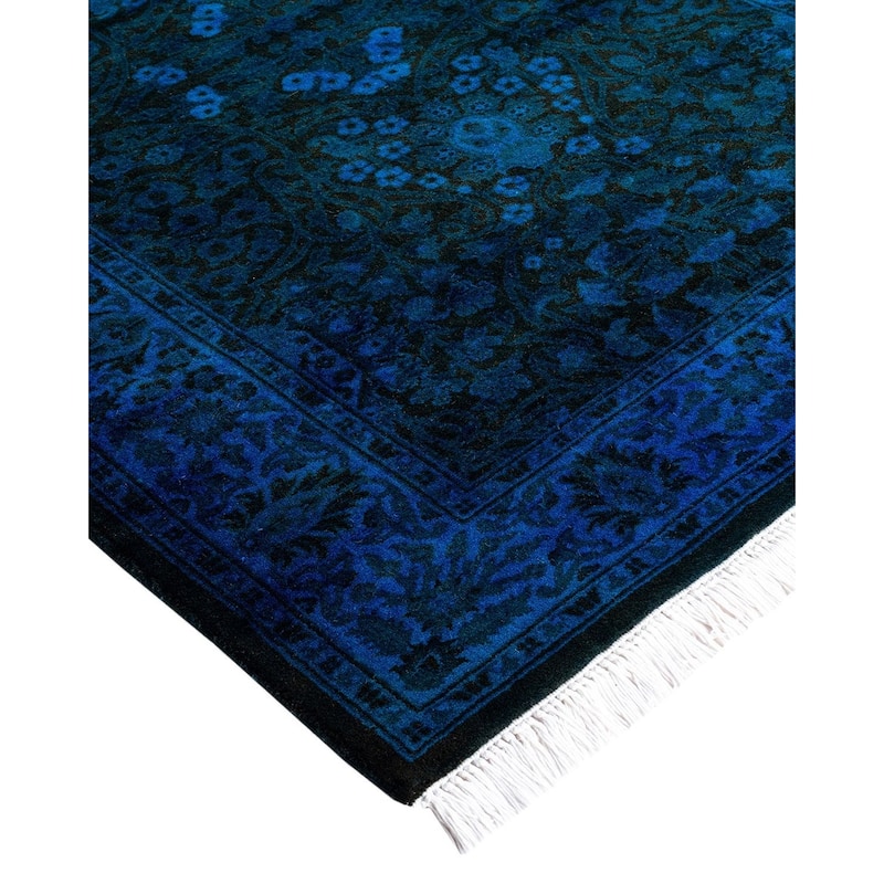 Fine Vibrance One-of-a-Kind Hand-Knotted Runner Rug - Blue, 2' 8" x 16' 5" - 2' 8" x 16' 5"
