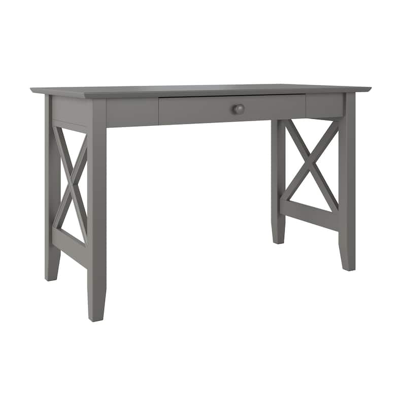 Baroque Desk with Drawer - Grey Home Office Desk, Stylish Writing Table, Solid Hardwood Desk, Functional Workspace