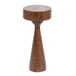 Kate & Laurel Xyler Drink Table - 10x10x24 Round Wood & Metal Pedestal Side Table