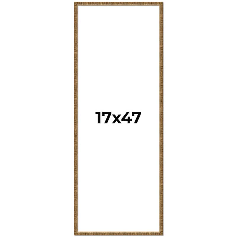17x47 Frame Gold Solid Wood Picture Frame - Complete Modern Photo