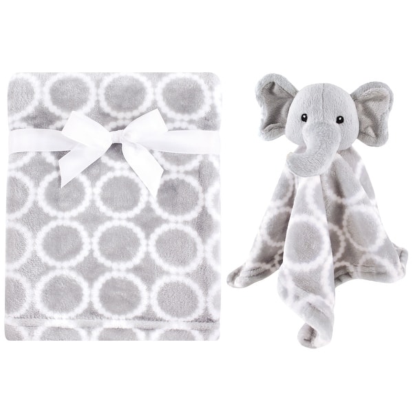 slide 1 of 1, Hudson Baby Infant Plush Blanket with Security Blanket, Neutral Elephants, One Size - Neutral Elephant - One Size One Size - Neutral Elephant