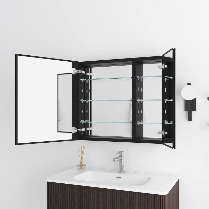 Rectangular Aluminum Medicine Cabinet with Mirror