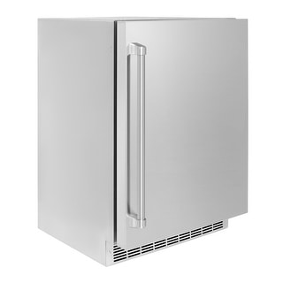 ZLINE 24 in. Touchstone 151 Can Beverage Fridge With Solid Stainless Steel Door
